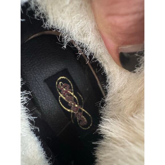 Sketchers Vintage Suede Lace-Up Shearling Wedge Boots - Brown Cream, US 8 - Picture 7 of 11